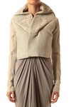 pleated leather silk body spencer - RICK OWENS