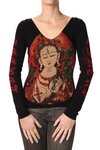 painted V neck cachemire sweater - SECRET CIRCUS
