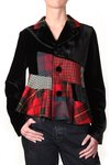 velvet tartan patch jacket - COMME des GARÇONS - COMME des GARÇONS