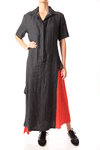 long denim silk dress - YOHJI YAMAMOTO