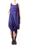 washed wool cloth knee length sleeveless draped dress - DANIELA GREGIS