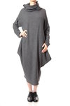 multifunction turtleneck wool jersey dress - DUSAN