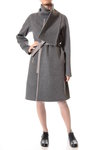 bicolor cloth double-face overcoat with scarf - GUSTAVO LINS