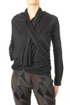 asymmetric crossed long chinese lake effect coat - GUSTAVO LINS