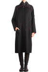 short collar contrast outline overcoat - ISSEY MIYAKE