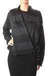 large stripes crossed short cardigan - ISSEY MIYAKE