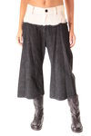 ankle-length seamed pts - denim gabardine combi - LIMI FEU