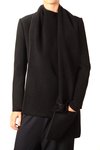 soft wool heavy jacket with scarf - YOHJI YAMAMOTO