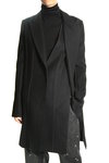 left front vest jacket - w face melton+20m crepe de chine - YOHJI YAMAMOTO