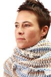 cm. 100 x 280 cashmere and silk ring scarf - TRAITS