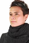 42% wool - 32% cotton - 26% silk crumpled triangular scarf - TRAITS