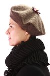 flower bow cashmere beret - NAFI