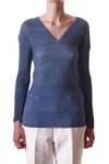 honeycomb pleated denim effect t-shirt - ISSEY MIYAKE