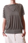 short sleeves boat neck striped t-shirt - PLEATS PLEASE Issey Miyake