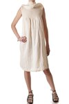 draped collar sleeveless cotton dress - CAULIFLOWER Issey Miyake