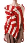 linen striped poncho sweater - DANIELA GREGIS