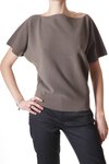 boat collar short sleevess cotton sweater - DUSAN
