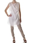 draped sleeveless linen gauze tunic - DUSAN