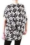 optical print short sleeves asymmetric drape shirt tunic - JUNYA WATANABE