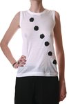 sleeveless diagonal polka dots t-shirt - YOHJI YAMAMOTO
