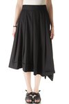 asymmetric flared pleated cotton skirt - YOHJI YAMAMOTO
