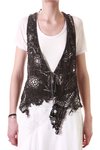 laser holed laced leather vest - VOLGA VOLGA