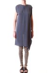 round neck sleeveless asymmetric crêpe de chine tunic - OYUNA