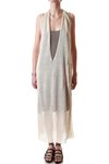 sleeveless deep V neck double knit dress - OYUNA