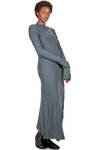 long and slim dress in very soft jersey of cotton, wool and yak - ATELIER SUPPAN 