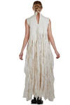 long and wide 'sculpture' dress in handmade wool and silk nuno-felt - AGOSTINA ZWILLING 