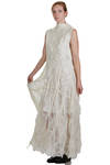 long and wide 'sculpture' dress in handmade wool and silk nuno-felt - AGOSTINA ZWILLING 