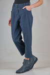 relaxed trousers in jeans-like washed cotton, hemp and elastane - AEQUAMENTE 
