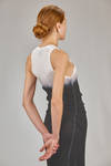 asymmetrical knee-length tank-top dress in ribbed jersey cotton, tye-dye - MARC LE BIHAN 