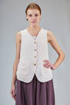 hip-length vest in linen and ramié canvas - ATELIER SUPPAN 