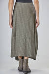 long tulip skirt in washed jacquard wool and linen - FORME D' EXPRESSION 