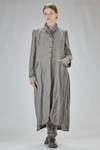 cappotto lungo e ampio in chevron lavato di lana, cotone e metallo - MARC LE BIHAN 