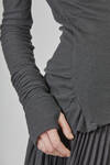 maglia asciutta e asimmetrica in jersey di angora, viscosa e poliammide - MARC LE BIHAN 