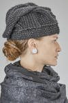 cappello in maglia a punto riso melange di cotone, acrilico, poliestere, alpaca e lana - MARC LE BIHAN 