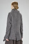 cardigan a giacca lunga, sfiancata e asimmetrica in maglia tinta a mano di lana, cotone organico e poliestere - CHIAHUNG SU 