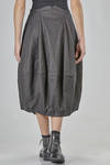 wide skirt, below the knee, in vertical tone-on-tone striped stretch cotton, linen, and elastane canvas - RUNDHOLZ 