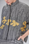 camicia corta e ampia in froissé di poliestere stampato - SHU MORIYAMA 