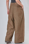 long and wide trousers in overtinted heavy linen chevron - ZIGGY CHEN 