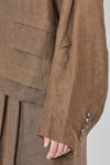 giacca ampia, al fianco, in chevron sovratinto di lino - ZIGGY CHEN 